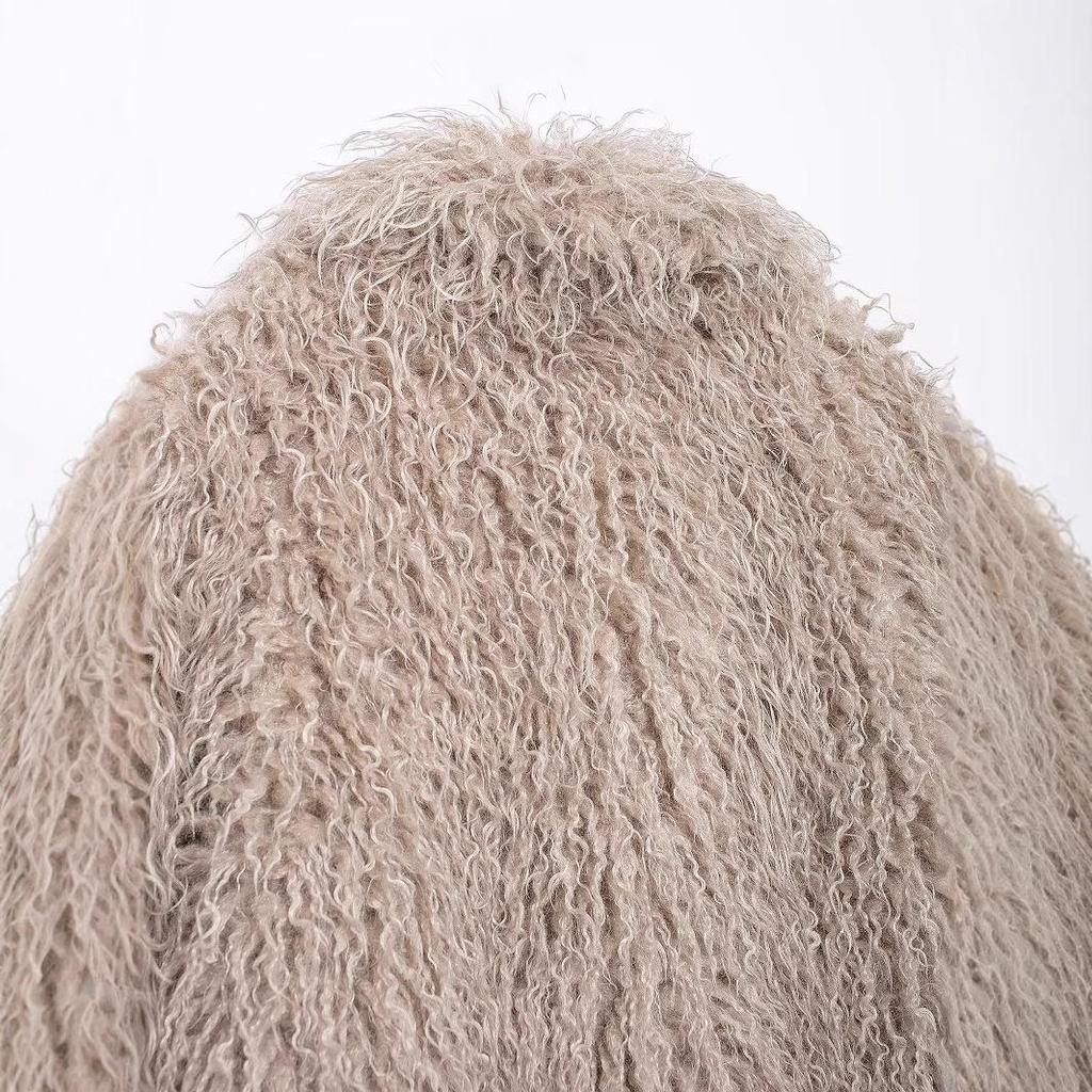 2024 Осень Женская Короткая Куртка из Искусственного Меха в Европейском и Американском Стиле