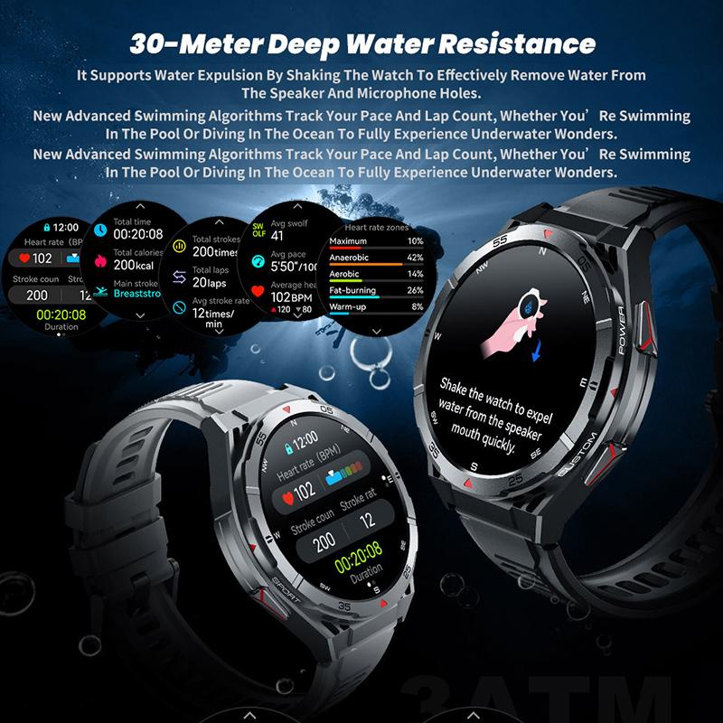 Умные часы Bluetooth Call Dual Band GPS Air Pressure Compass Outdoor Threeproof Mens Bracelet