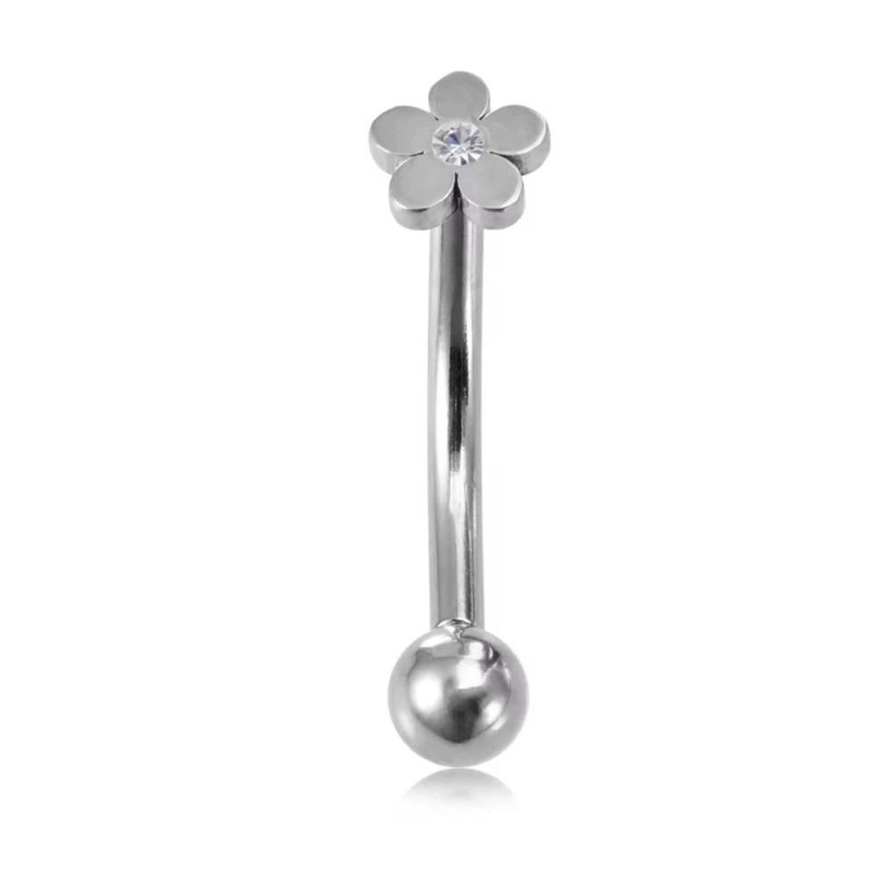 Star Curved Eyebrow Sticks Stainless Steel Punk Body Jewelry  All-gender