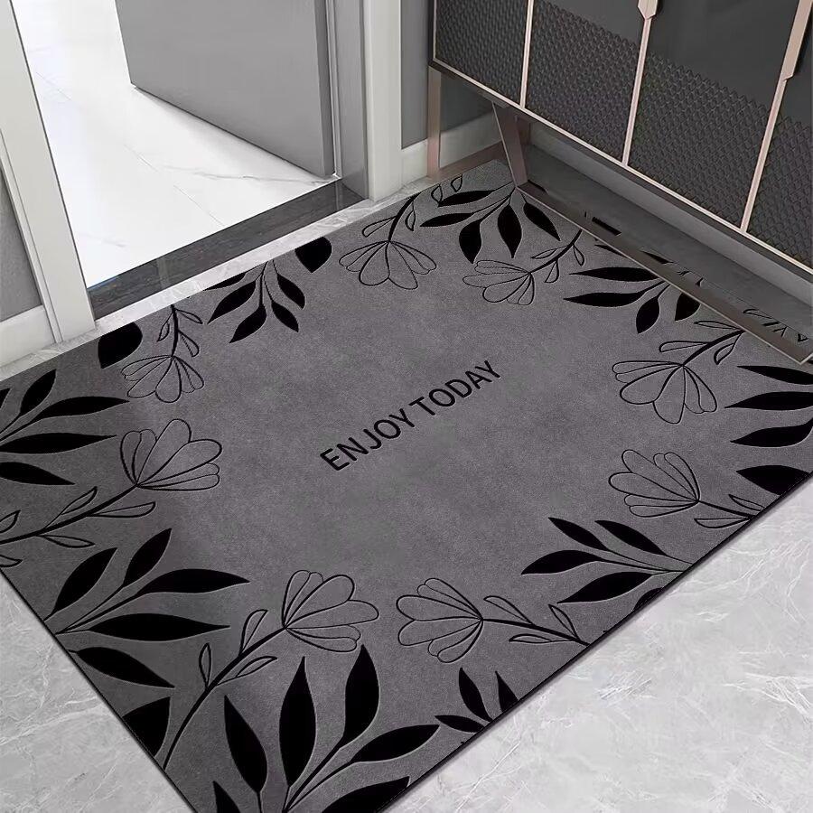 Простой напольный коврик оптом для ванной комнаты, впитывающий и устойчивый к грязи дверной коврик, противоскользящий, быстросохнущий коврик для ног