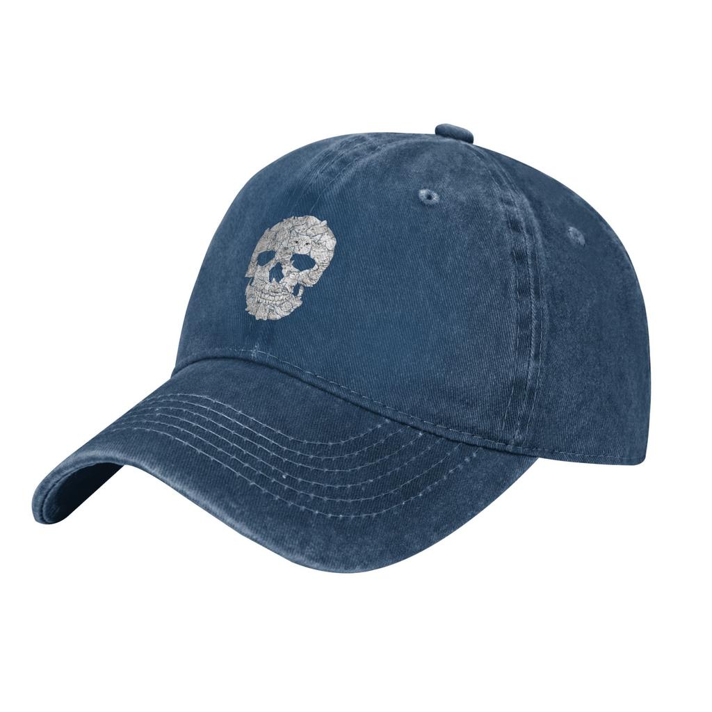 Vintage Cat Skull Horror Skull Baseball Caps for Men Women Distressed Cotton Snapback Cap Activities Adjustable Fit Cap