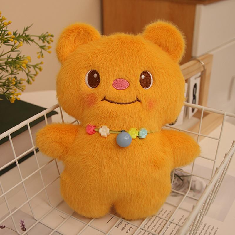 Новое кремовое ожерелье с медведем, милый подарок на день рождения для девочек и детей, плюшевая кукла-медведь