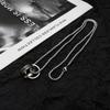 Versatile Titanium Steel Genderless Double Ring Pendant Necklace for Men and Women - Non-Fading Trendy Accessory