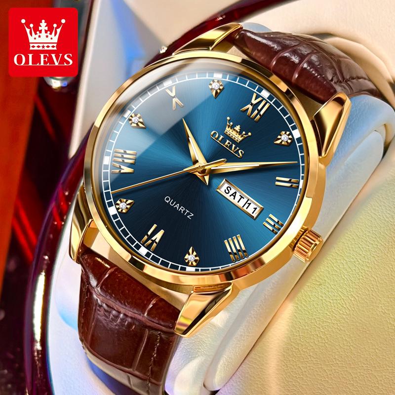 Женские водонепроницаемые кварцевые часы с двойным календарем, одобренные знаменитостями