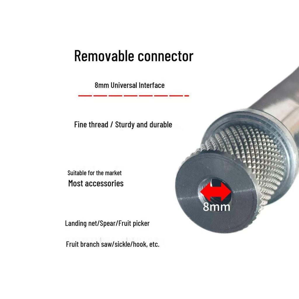 Утолщенная антискользящая нержавеющая телескопическая ручка для сачка для ловли крупной рыбы
