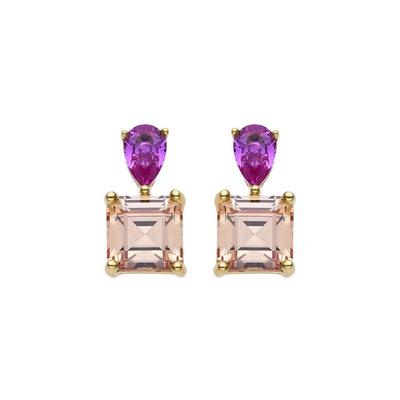 Серьги Luxenter из серебра 925 пробы и разноцветного циркона с отделкой из желтого золота 18 карат - Codua