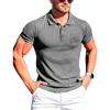 Мужские повседневные футболки для спортзала, летние мужские футболки с воротником с лацканами и короткими рукавами, спортивные топы для бега, футболки, мужская одежда, уличная одежда
