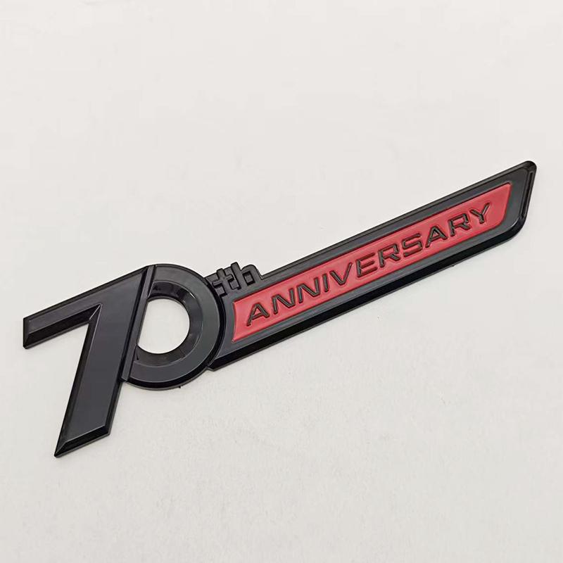 3D ABS Chrome Car Styling 70th ANNIVERSARY Emblem Sticker For Toyota Land Cruiser 300 FJ200 LC300 SJHG2 Prado LC120 LC150 Accessories