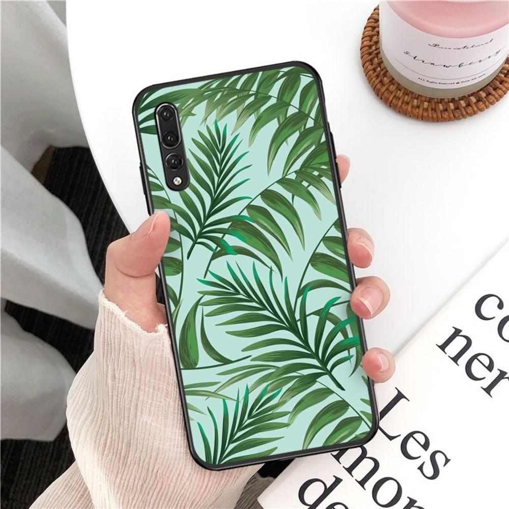 Monstera Green Leaves Phone Case For Huawei P 8 9 10 20 30 40 50 Pro Lite Psmart Honor 10 Lite 70 Mate 20lite