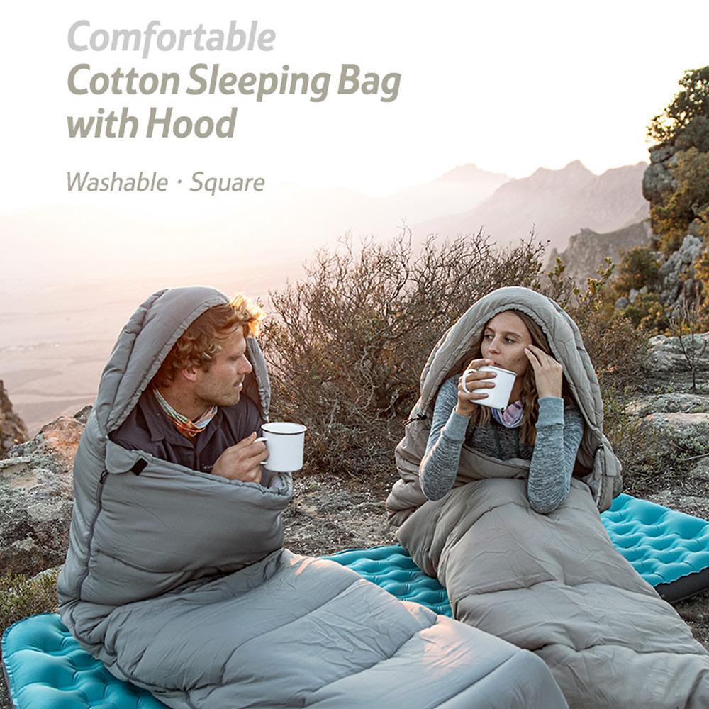 Kawagoe envelope with hood washable portable sleeping bag outdoor camping autumn and winter thickened and warm new style cotton sleeping bag black