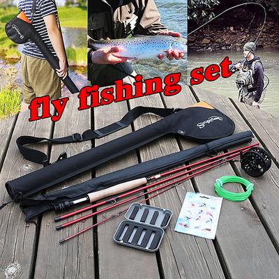 Наборы для ловли нахлыстом, катушка для удилища, леска, мушки с сумкой для переноски, наборы из 6 предметов для ловли форели