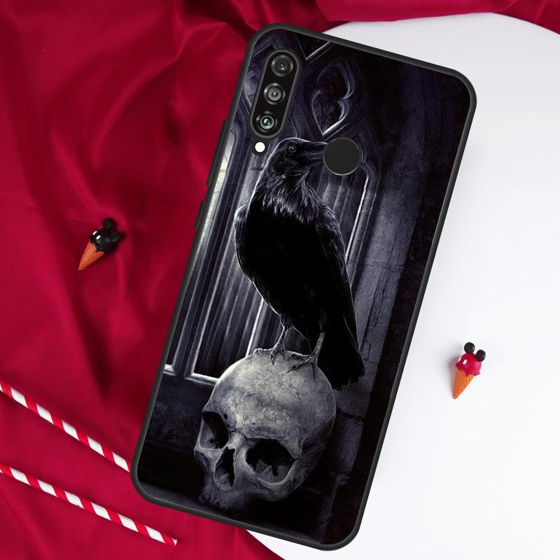 Raven Dark Crow Skull For Huawei Nova 7i 8i 11i 12i 12s 10 9 SE Y90 Y60 Y70 Y72 Y61 Y91 P60 Pro P30 P40 Lite Case