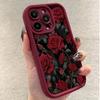 Красная Роза Чехол для Телефона для Apple iPhone 16/15/14/13/12/11/X - Европейский и Американский Высокий Бамбук Мягкий Дизайн