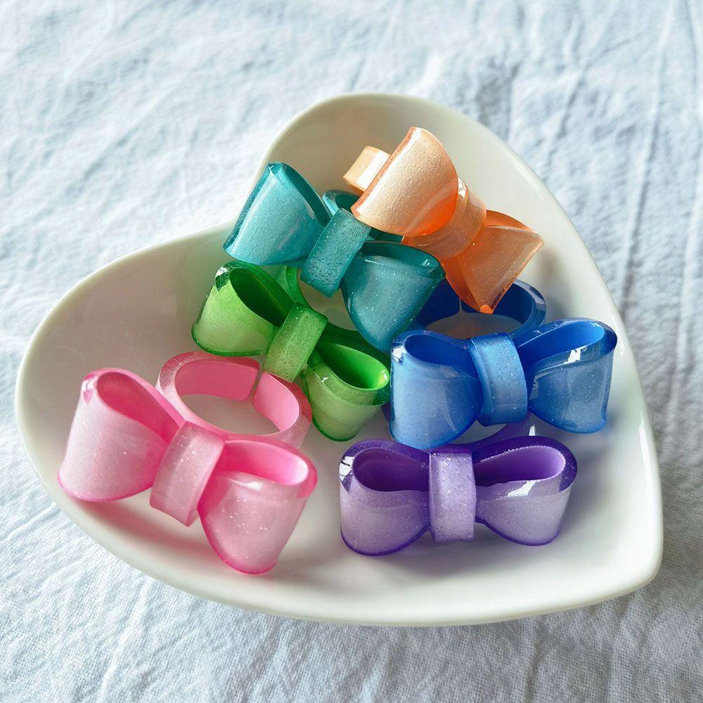 Geometric Sweet Resin Casual Women Girls Korean Style Ring Fashion Jewelry Bow Ring Finger Ring