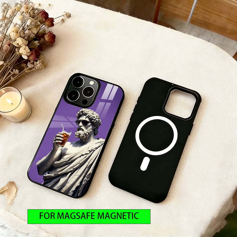Креативный чехол-скульптура для iPhone 17, 16, 15, 14, 13, 12, 11 Plus, Pro, магнитный с Magsafe, беспроводная зарядка
