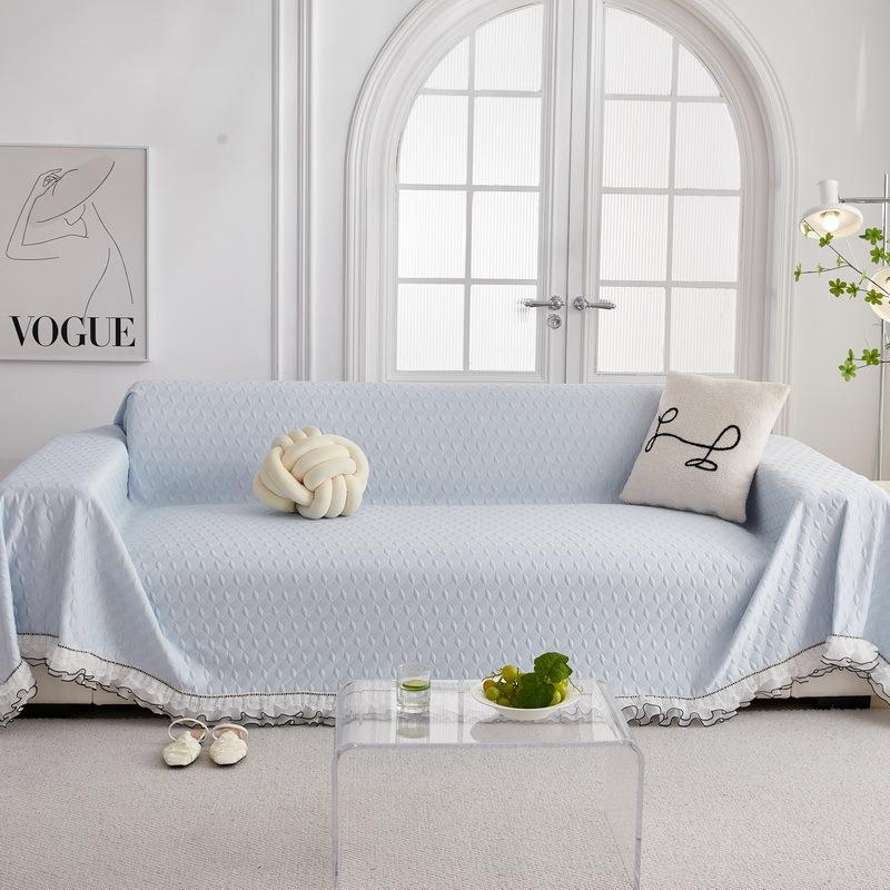 Summer Lace Sofa Towel 2 3 Seater Non Slip Anti Scratch Cooling Universal Chair Couch Slipcover One Piece