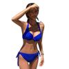 Solid Color Sexy Triangle Bikini - Two-Piece Backless Beach Swimwear