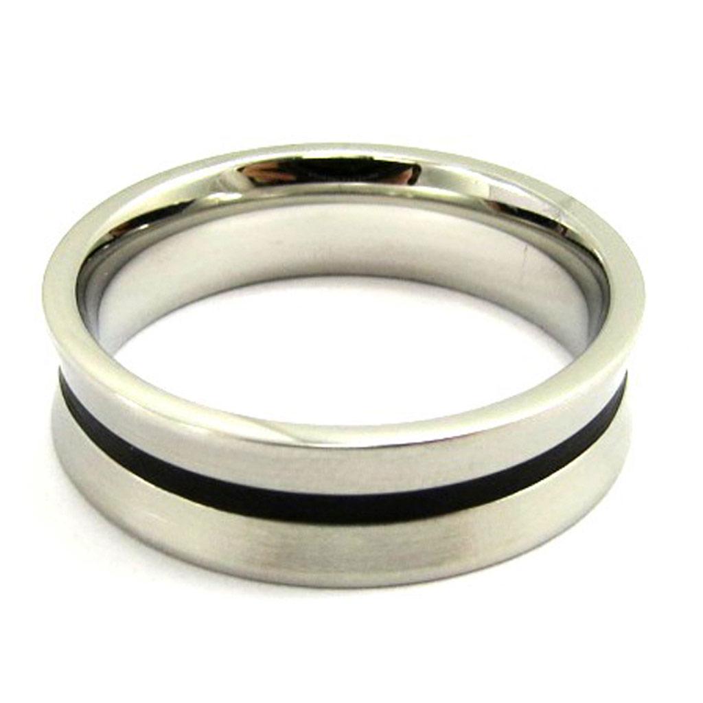 Стальное кольцо "Tony" Черное серебро