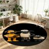 Shaun the Sheep Printed Round Crystal Velvet Rug Soft Non Slip Floor Carpet For Bedroom Holiday Gift