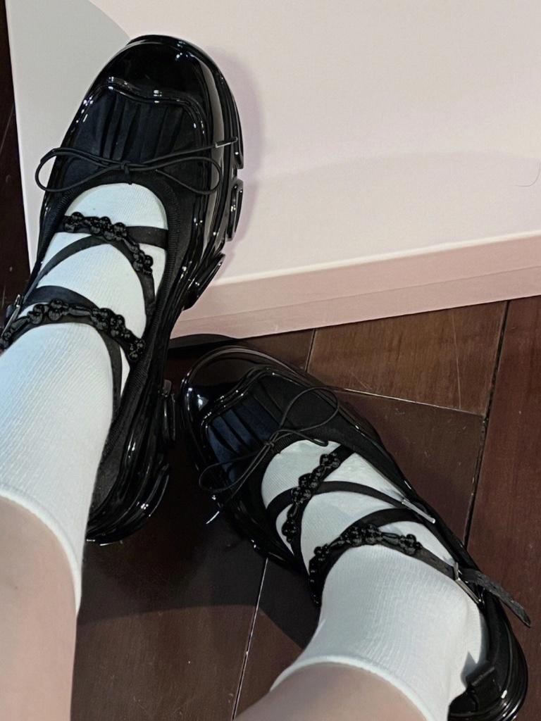 Sheepskin Version~ Small Thick-soled Leather Mary Jane Single Shoes Women's Loafer Small Leather Shoes Heightening Sports Ballet Shoes