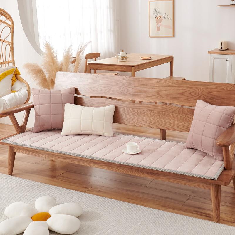 Новая подушка для дивана на все времена года, нескользящий плюшевый утолщенный чехол для офисного дивана из цельного дерева