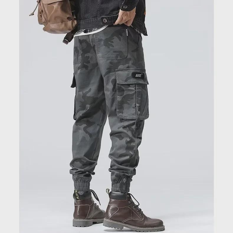 Men's Camouflage Cuffed Paratrooper Pants - Spring/Autumn Trendy Style, Perfect with Martin Boots