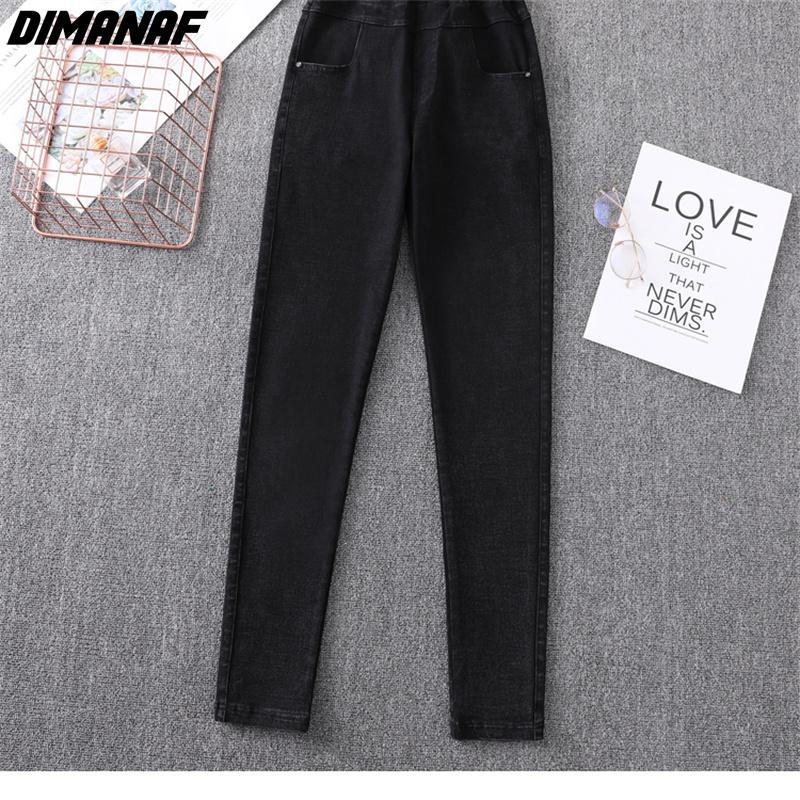 Dimanaf 2022 Summer Jeans Long Pants Women Basic Pencil Pants High Waist Loose Casual Denim Female Blue Trousers Pants 6xl