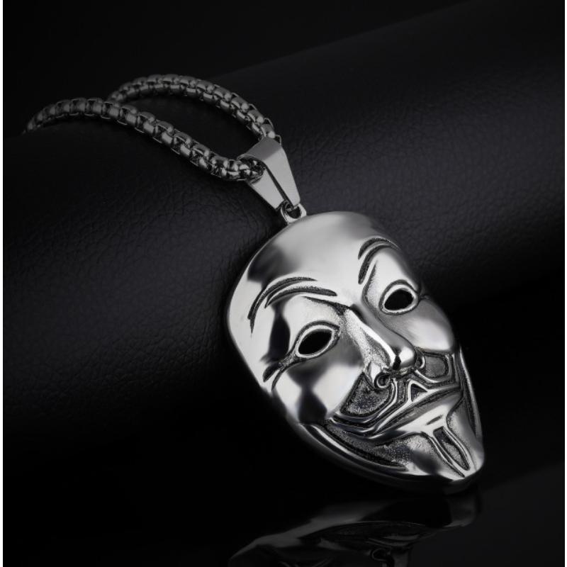 Featuring a Vengeful Killing Team Necklace and a Domineering High-end Couple Face Pendant Made of Titanium Steel