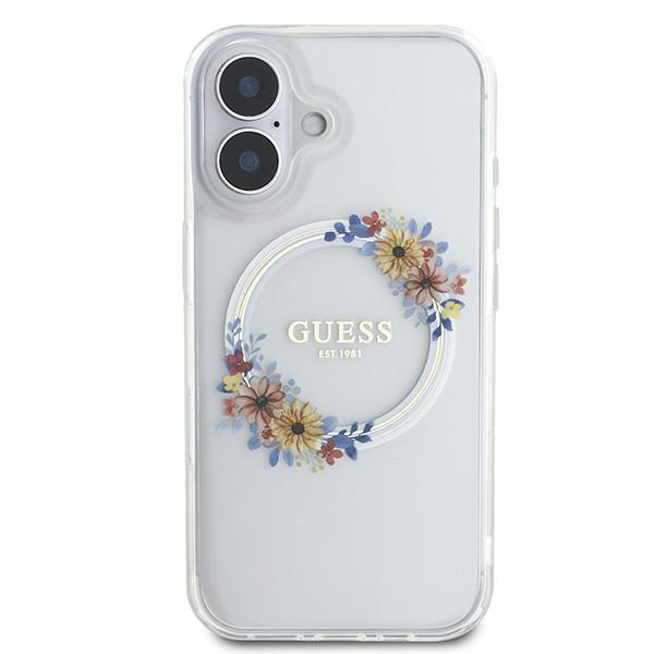 Guess Guhmp16Shfwfct Iphone 166.1 Przeźroczysty/Transparent Hardcase Iml Flowers Wreath Magsafe