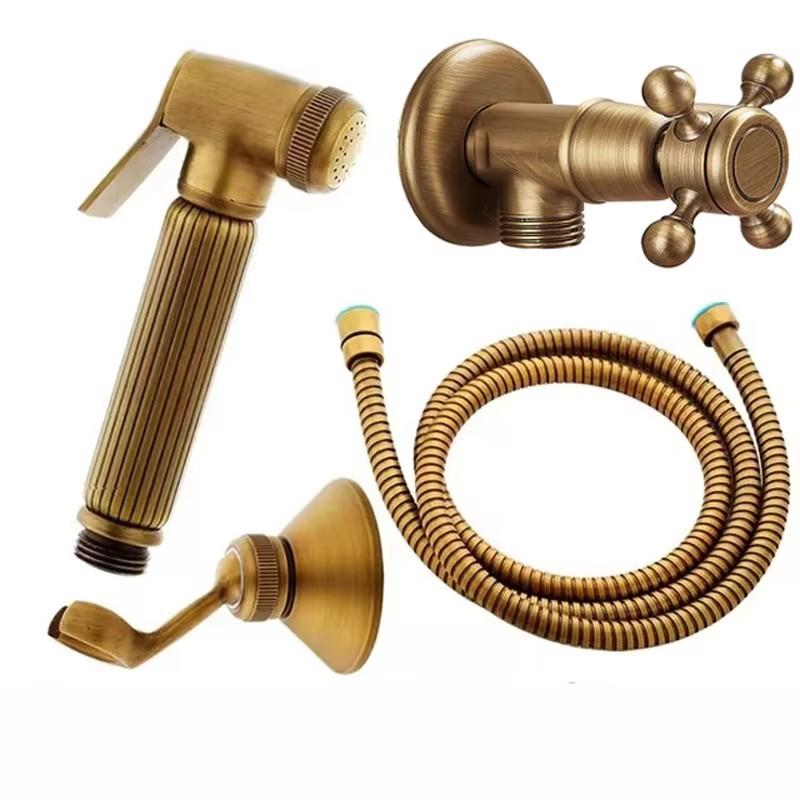 Antique Brass Handheld Spray Shower Set Copper Sprayer Lanos Toilet Bidet Faucet Lavatory