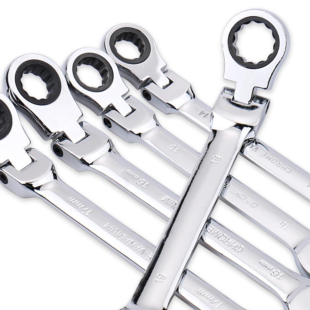 6mm Ratchet Wrench of Keys Spanner Set Hand Tool 72-Tooth Ratcheting Flexible Head Mirror Finish 6mm Auto and Home Repair 1 Pcs