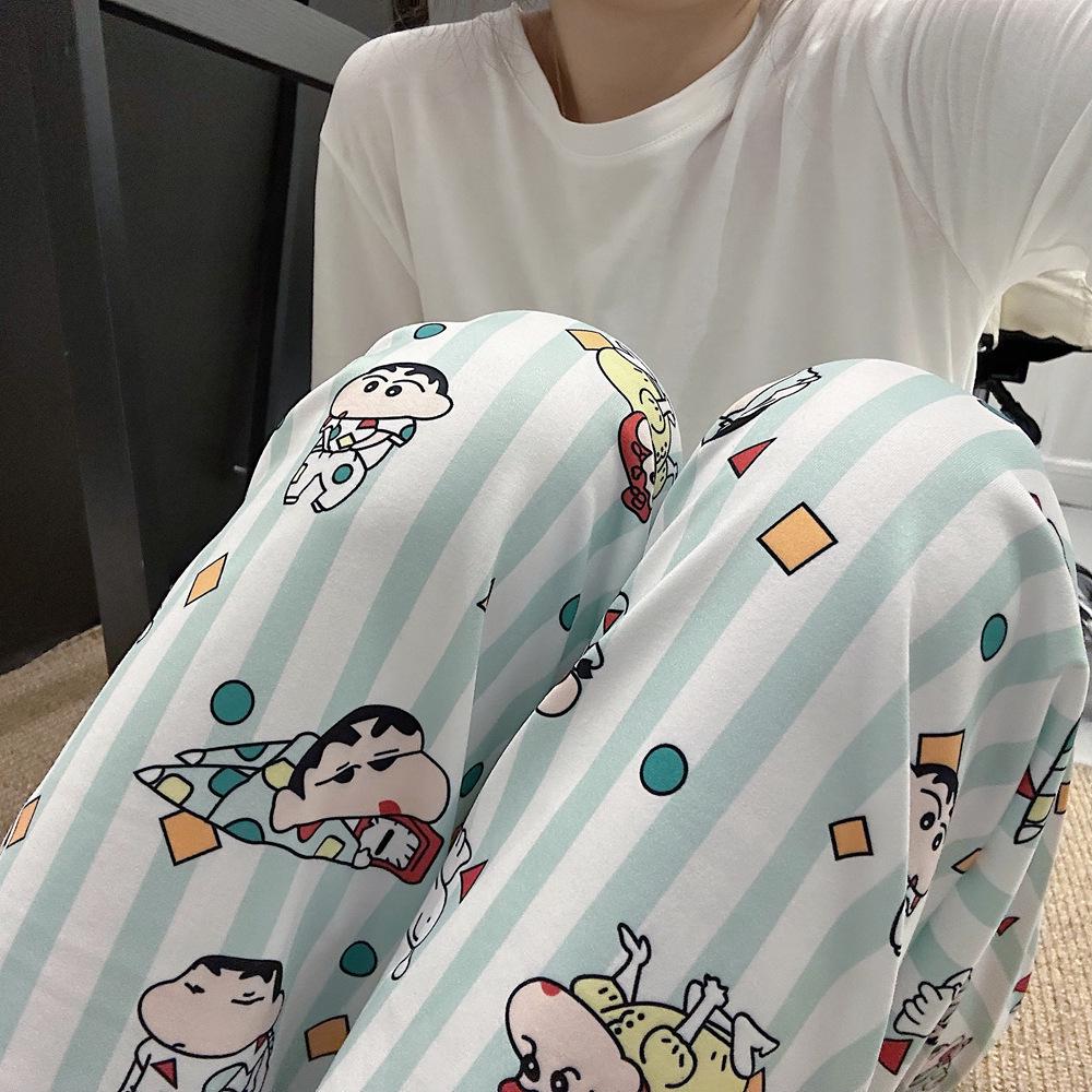 Женские летние пижамные штаны с рисунком: Универсальные варианты широких штанин и шорт