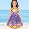 Girls' Dress Sleeveless 3D Purple Scales Print Summer Daily Cute Casual Sweet Kids A Line Dress Tank Dress
