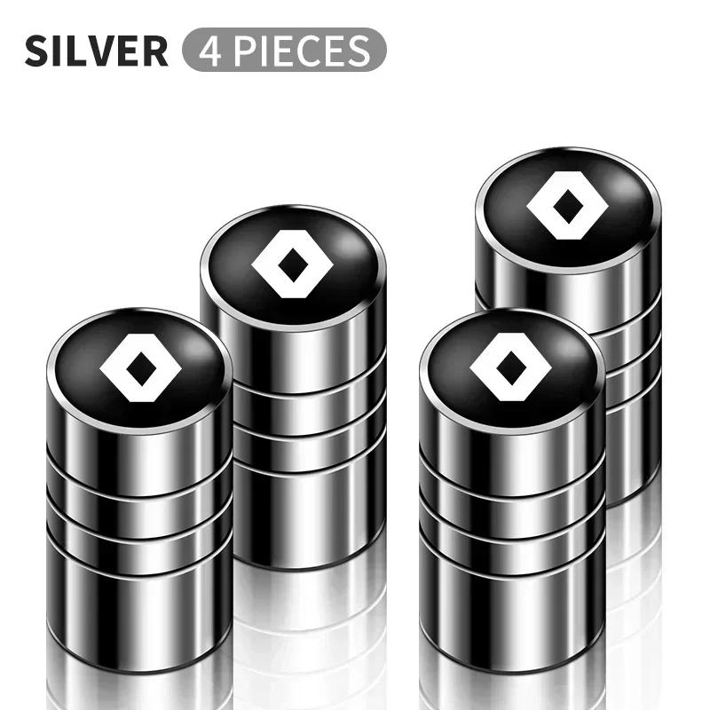 4Pcs Car Tire Valve Stems Cap Metal Tire Wheel Stem Air Valve Cap For renault Koleos Kadjar Scenic Megane Sandero Grand Sill OO8