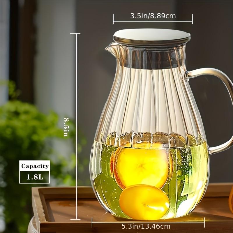 Elegant 66oz Leak-Proof Glass Pitcher with Lid - Perfect for Cold Beverages Durable & Versatile for Everyday Use