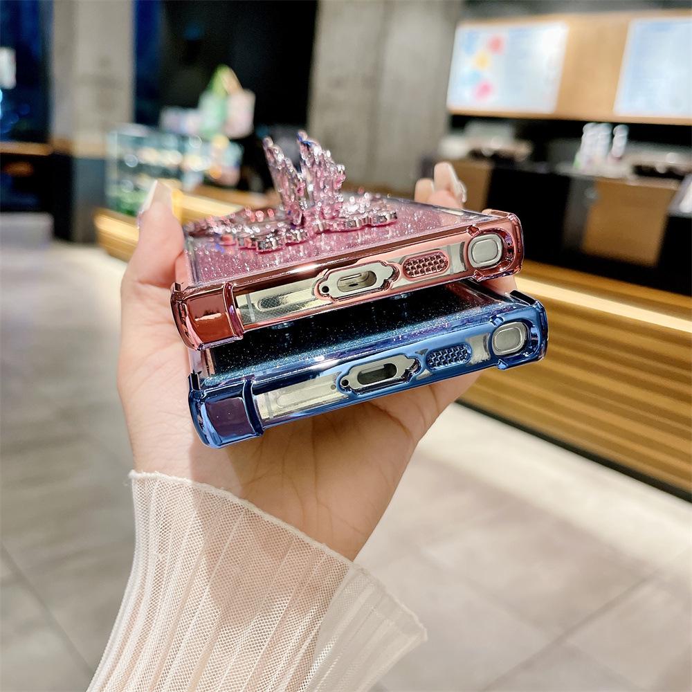 Чехол-подставка Samsung S26 Ultra Butterfly: Новый четырехсторонний airbag, противоударный, с блестками