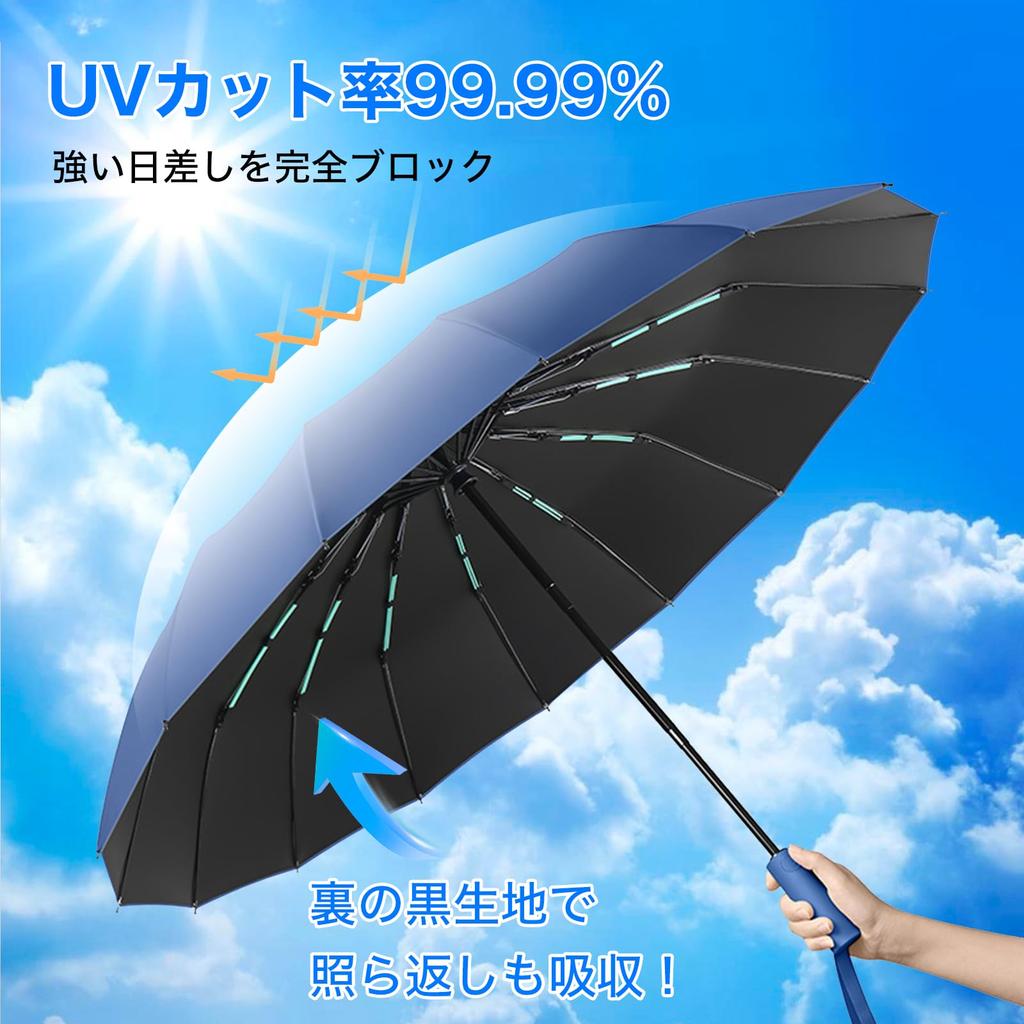 Folding Automatic Opening and Large 32 Ribs Double Folding for Both Sunny and Rainy Double Typhoon Rainy Season Water UV for Men and Women Umbrella,