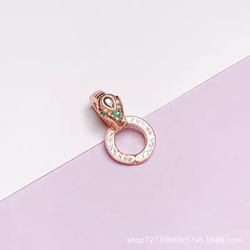 «Двойное кольцо из стерлингового серебра S925, соединительная пряжка своими руками для цепочки с подвеской из нефритового жемчуга»