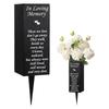 Outdoor Cemetery Grave Metal Memorial Flower Stand With Marker Floral Decorations For  Garden