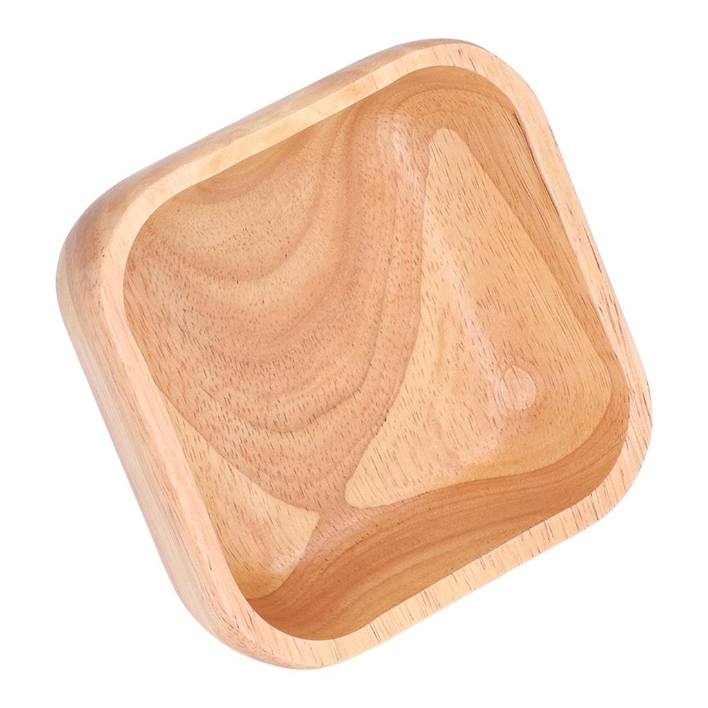 Салатница из каучукового дерева, простая стильная квадратная миска ручной работы, столовая посуда для семейной вечеринки