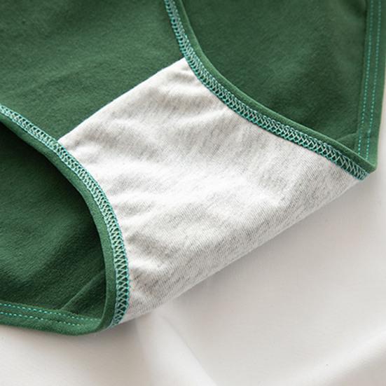 Japanese Style Teenage Girls Panties Cute Bear Pattern Green Cotton Crotch Briefs Mid-rise Cartoon Student Underpants