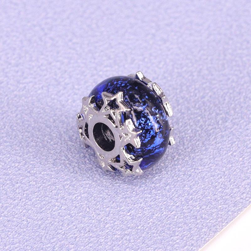 925 пробы стерлингового серебра Lampwork стеклянная бусина Murano Пластик Aolly Charm Fit Браслет Женщины Девушка DIY Ювелирные изделия