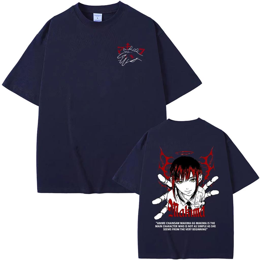 Chainsaw Man Anime T-Shirt, Vintage Makima Print Tee, Unisex Summer T-Shirt, Cosplay Sleeves, Loose Crew Neck Men And Women Comfortable T-shirt