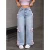 Женские черные мешковатые джинсы Harajuku Y2k Aesthetic Butterfly Denim Trousers Корейские джинсовые брюки Vintage Wide Leg Pants