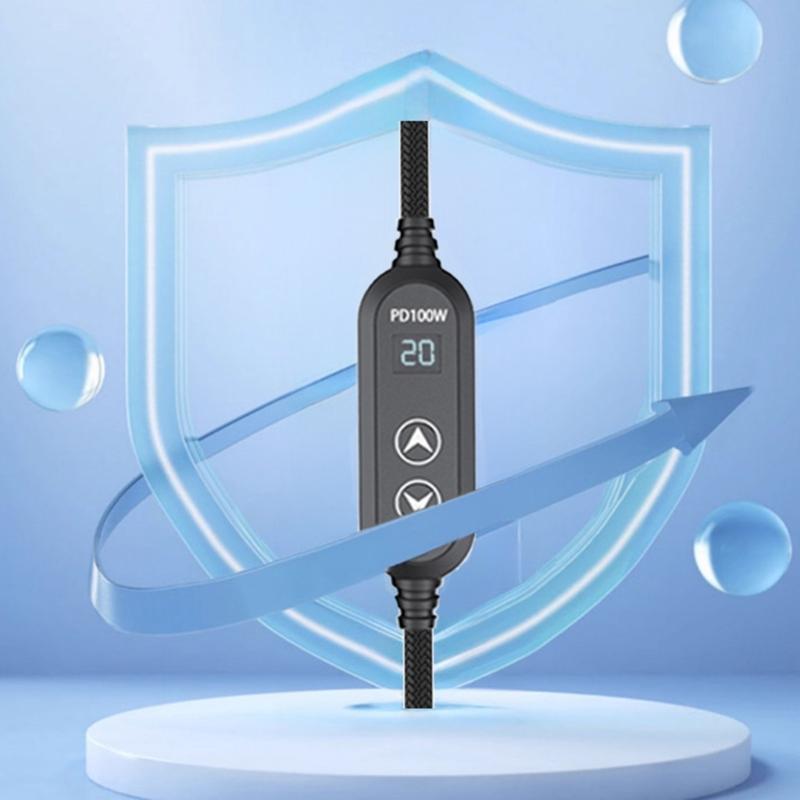 Кабель питания USB C с 8 адаптерами 100 Вт Высочайшая эффективность Переменный источник питания DC5.5 Кабель для зарядки Type C 120 см