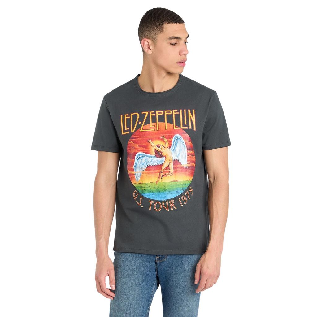 Amplified Unisex Adult US Tour 1975 Led Zeppelin T-Shirt