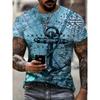 Men's T-shirt 3d Vintage Compass Pattern 3d Print T-shirts Men Women Fashion T Shirt Hip Hop Tops Tees Outdoors Clothes Male