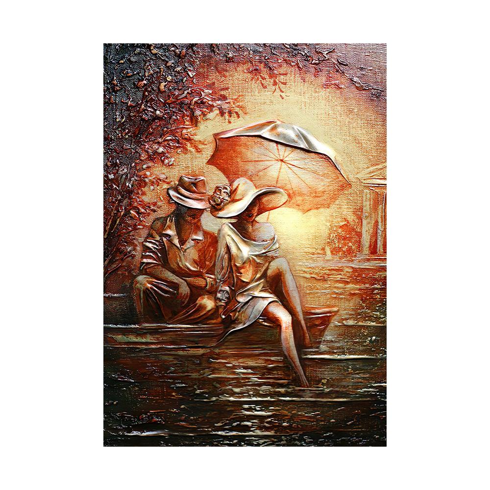 Abstract Wonderful Romantic Couple Painting On Canvas Wall Art HD Pictures Lovers Posters and Prints Warm Home Living Room Decor