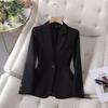 Женский пиджак-костюм петит черного цвета - Повседневный блейзер высокого класса для осени/зимы 2025