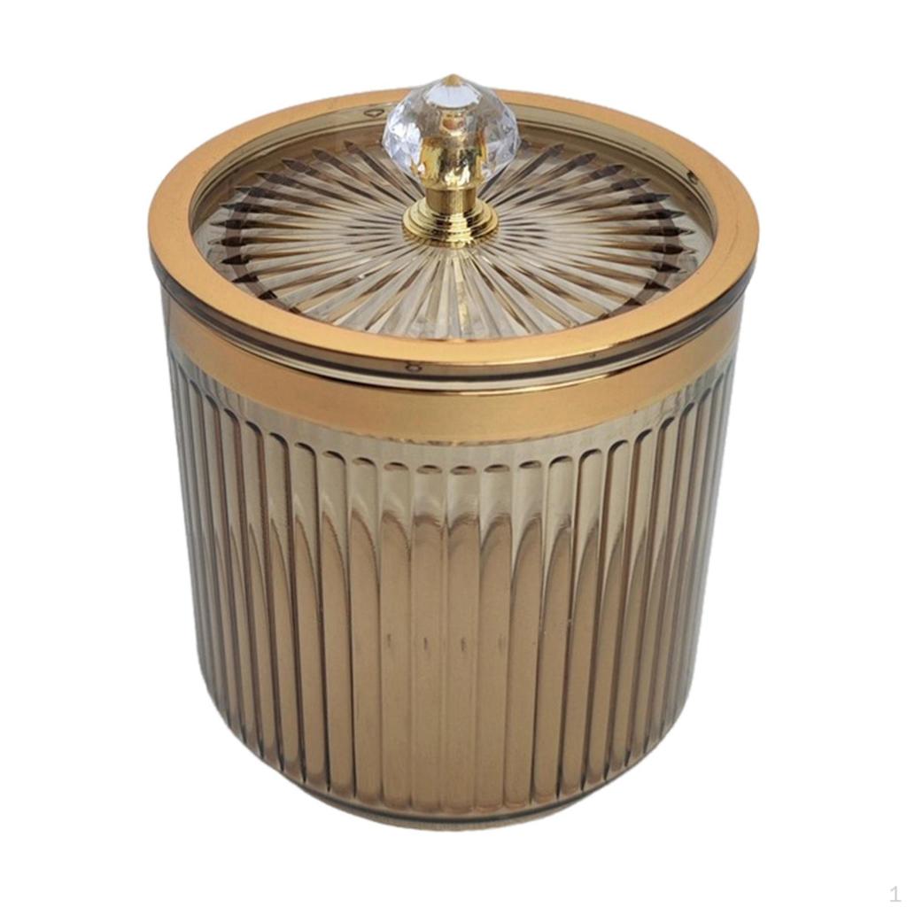 Bathroom Qtip Dispenser Container with Lid Dustproof Makeup Pads for Countertop